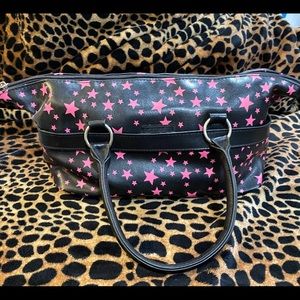 Purse - old school pink stars/black